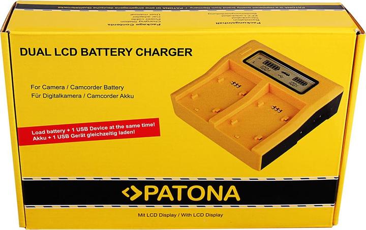 Produktbild Patona Dual LCD USB Ladegerät f. Panasonic DMW-BCF10E Lumix DMC-FS7 DMCLX5 DMCLX5 DMC-LX5 (Kamera Akku Ladegerät)