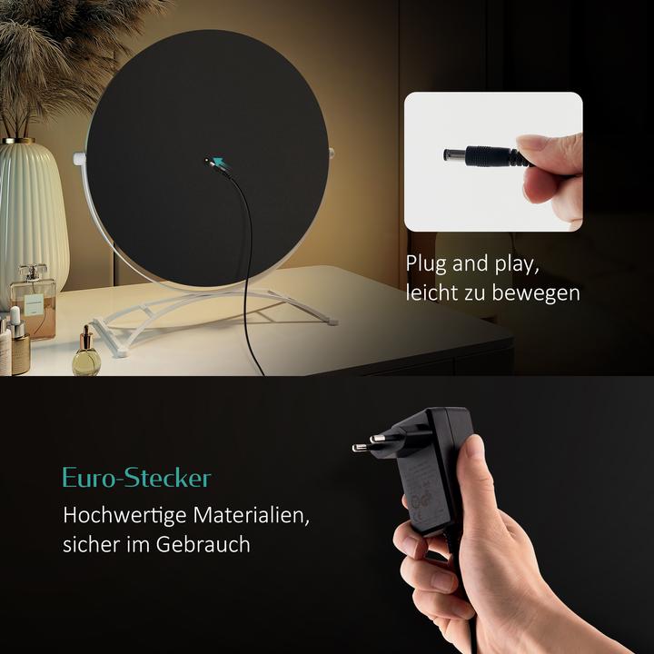 Immagine prodotto Emke Miroir cosmétique rond style Hollywood avec 11 lampes, grossissement 1X+7X, 3 couleurs de lumière, 4