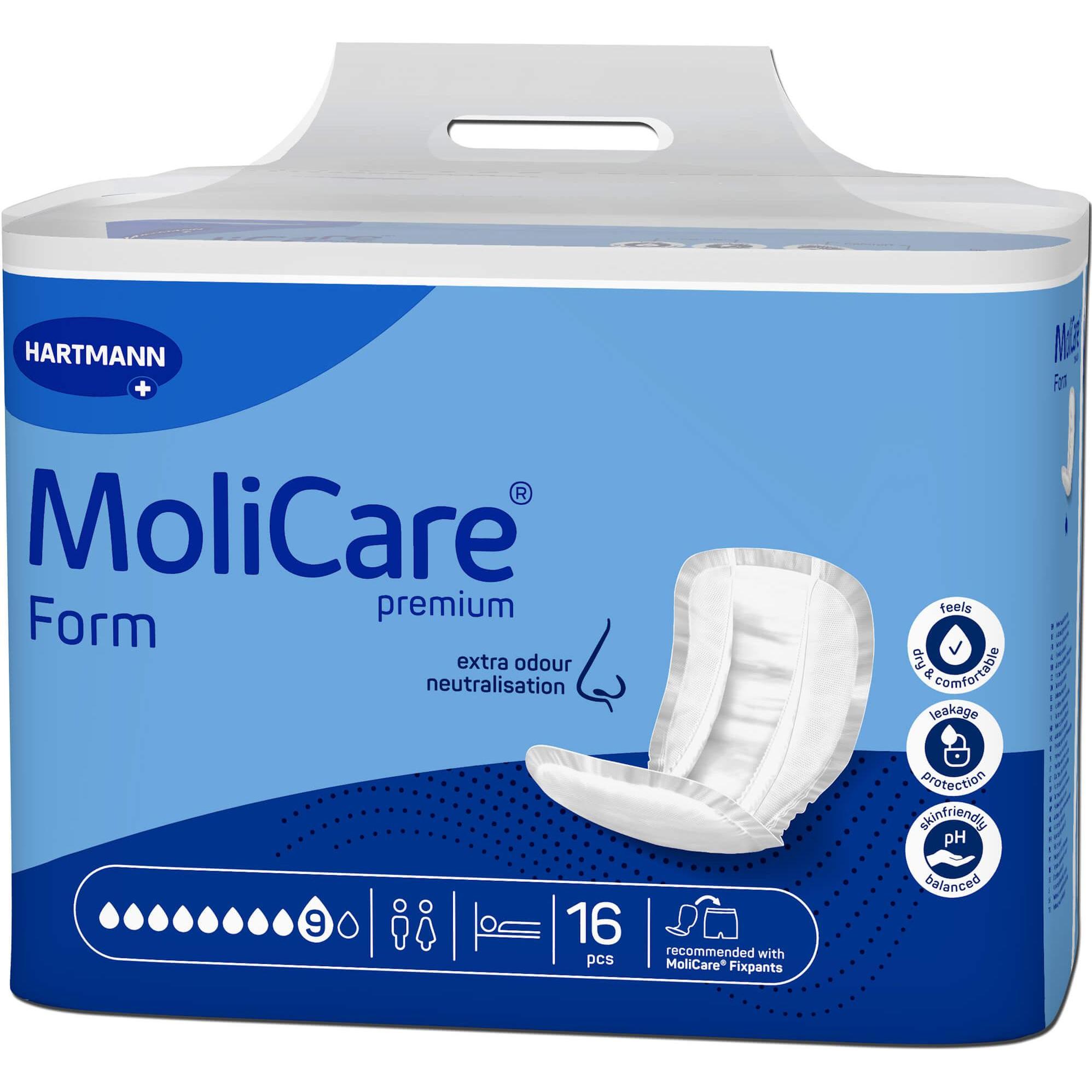 MoliCare, Inkontinenzhygiene, Form 9 Inkontinenz Einlage (16 x, Large)