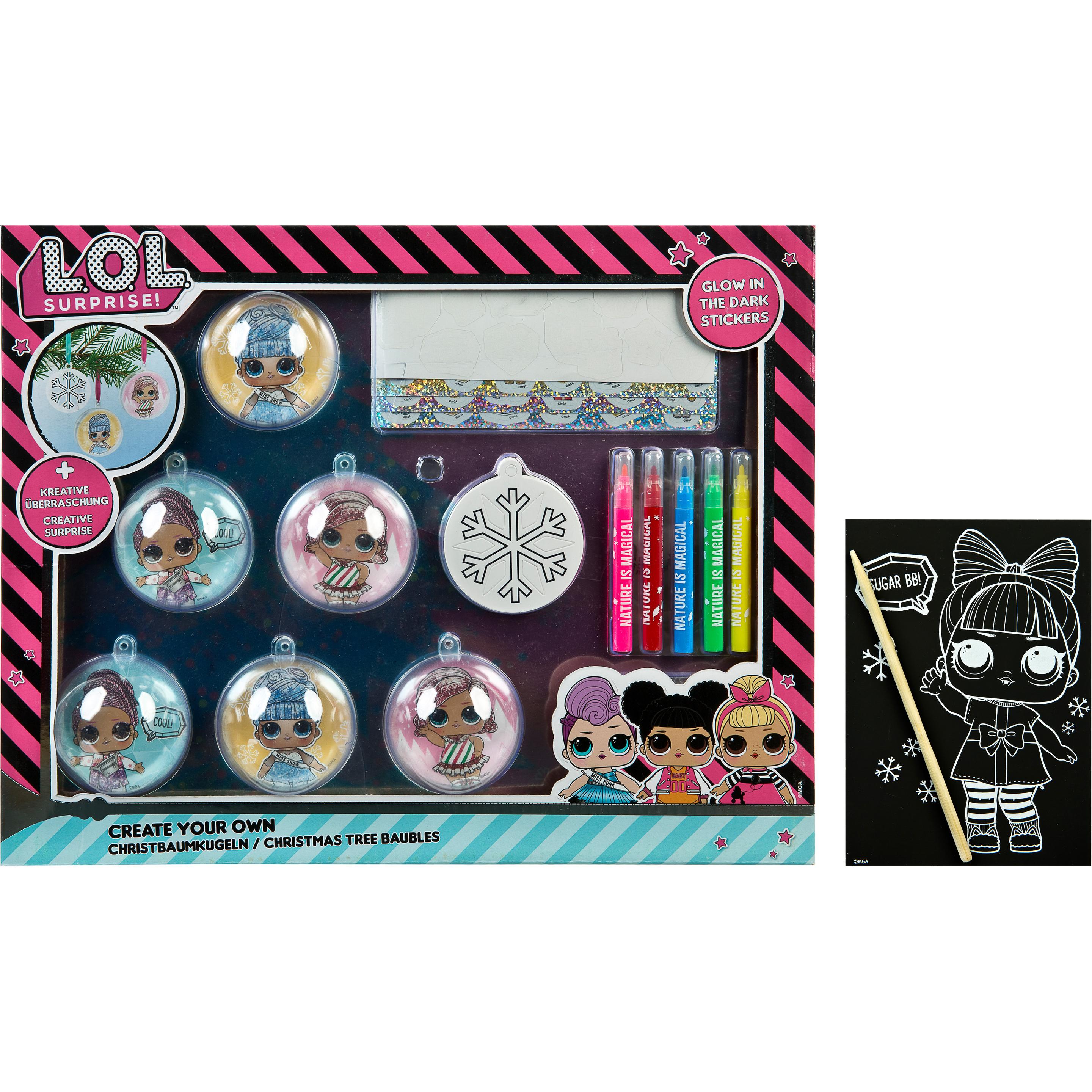 Undercover, Decorazioni per albero di Natale, UNDERCOV CYO palle per l'albero di Natale 6 pezzi. LOLO4301 LOL Surprise (6 x)