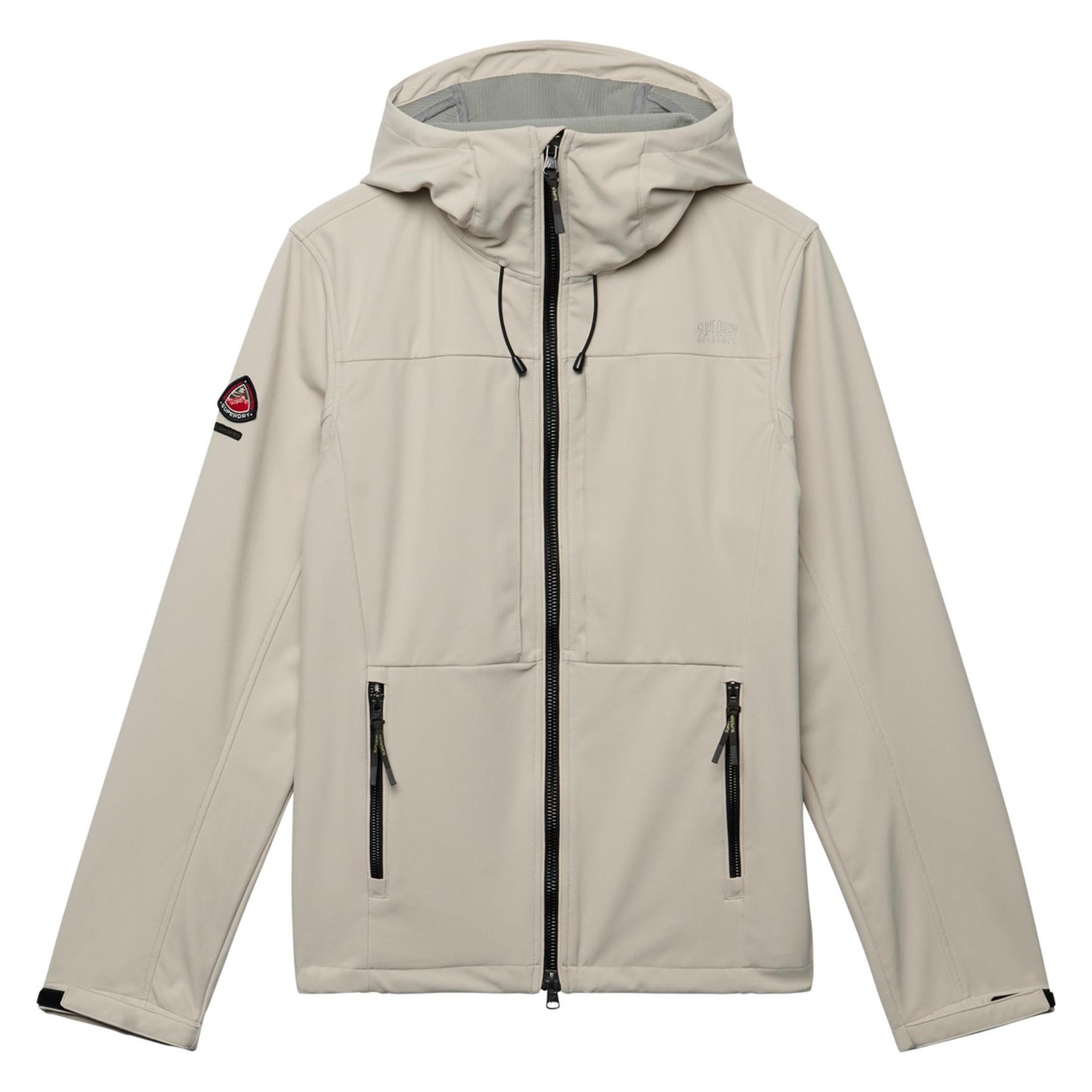 Superdry, Herren, Outdoorjacken, Softshell Trekker Jacke Mit Kapuze (Xxl), Grau, Xxl