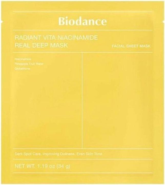 Biodance Strahlend weisse Niacinamid-aufhellende Hydrogelmaske (Real Deep Mask) 34 g