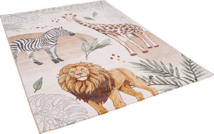 Actual product image Pergamon Kinder Teppich Maui Kids Giraffe Zebra Löwe (140 x 200 cm)