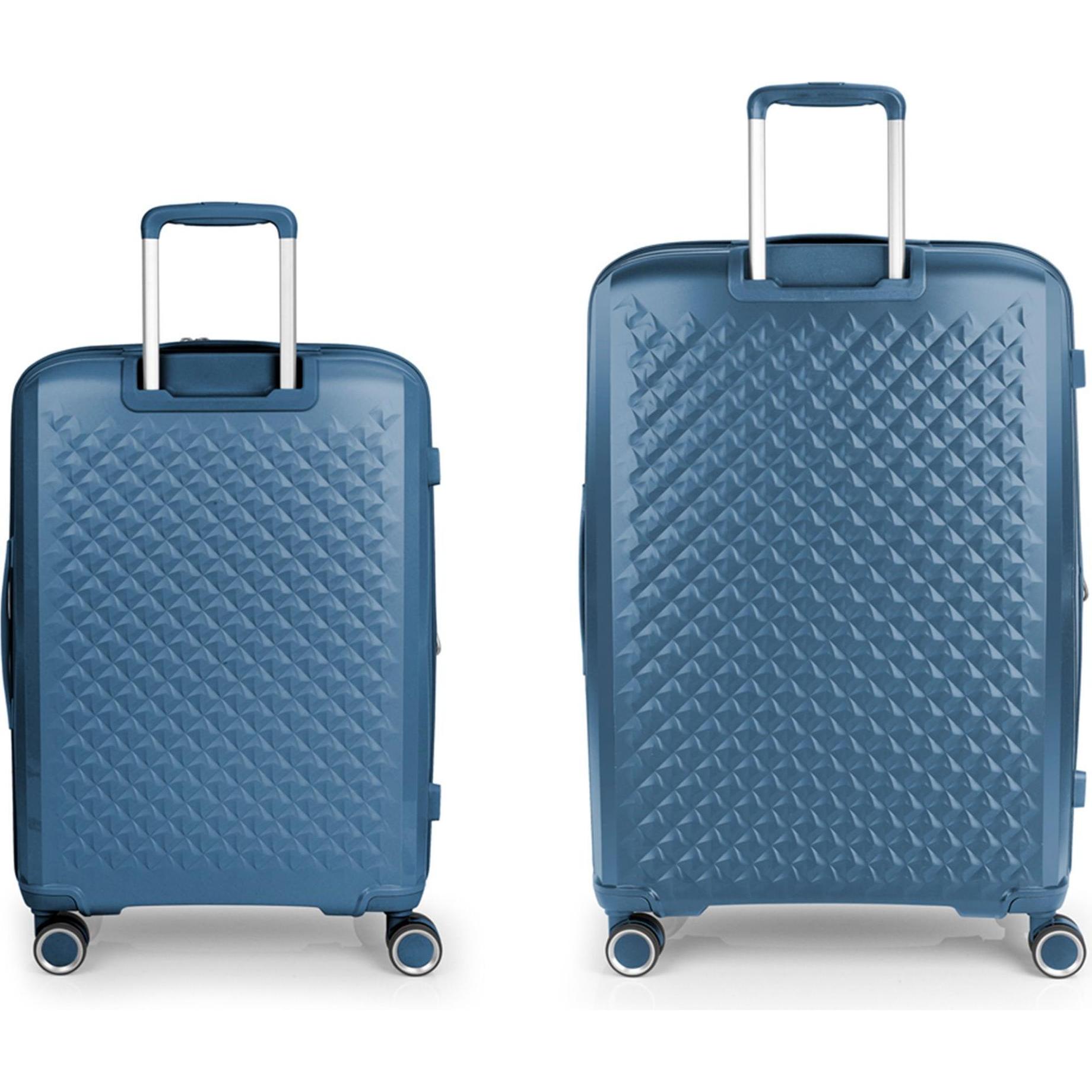 Gabol, Koffer, Queens 4 Rollen Kofferset 2-teilig mit Dehnfalte, Blau, (181 l, XL (ab 115l))