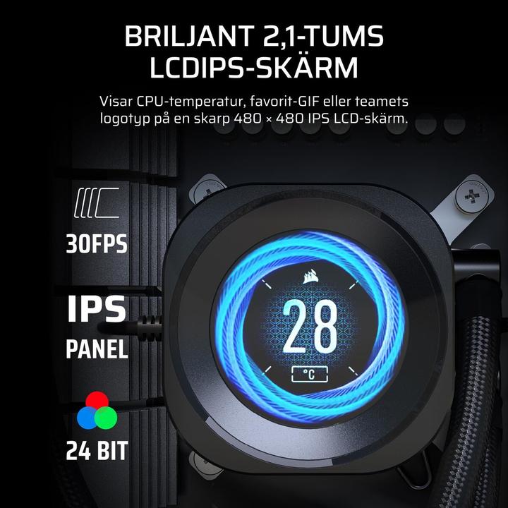 Actual product image Corsair NAUTILUS 240 LCD, 240mm Radiator, Liquid CPU Cooler