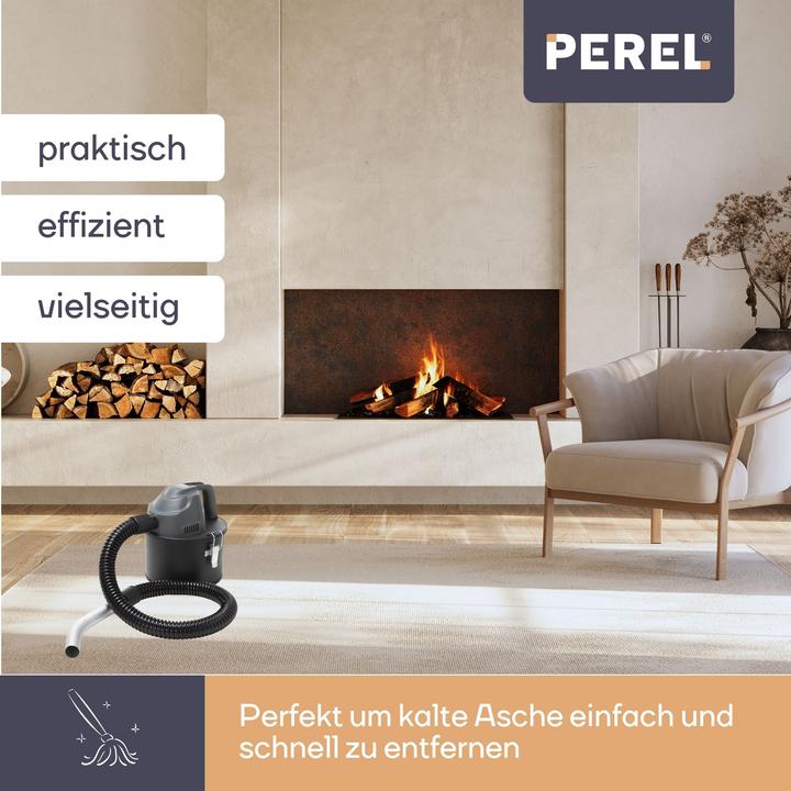 Actual product image Perel Mini ash vacuum cleaner - 600W- 4L - with flexible hose 0.3 m (Ash vacuum cleaner)