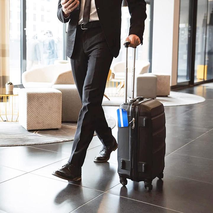 Produktbild Noya Aluminium Kofferanhänger Gepäck-Etiketten Luggage Tag mit Adressschild - Bunt 8er Set (Schlösser & Anhänger)