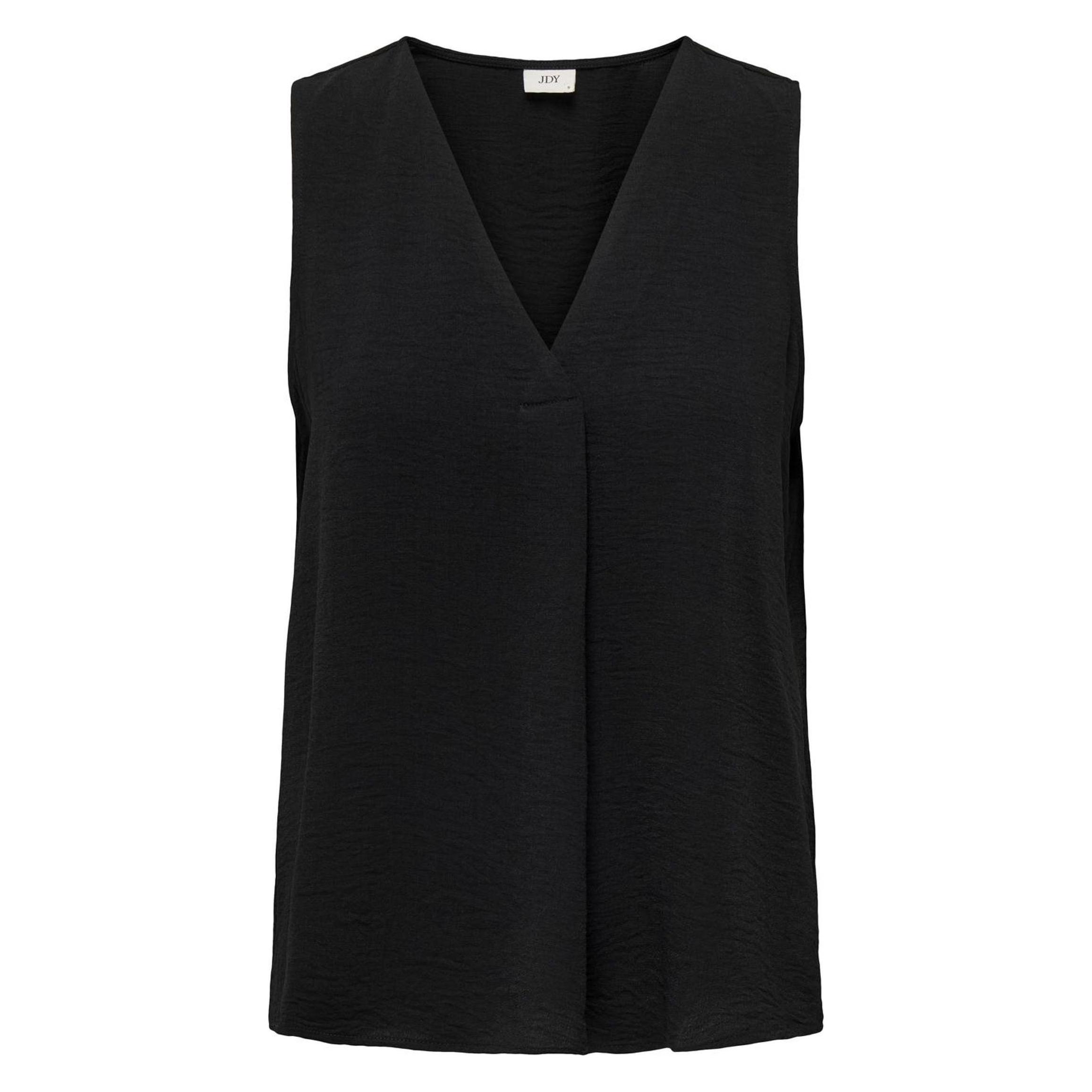 JdY, Damen, Blusen, V-Ausschnitt Oberteil Ohne Ärmel, Schwarz, (M)