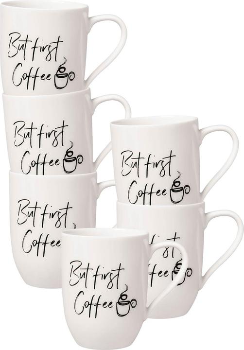 Actual product image Villeroy & Boch Multipack statement mug with handle But first Coffee - 6 pieces (290 ml, 6 x)