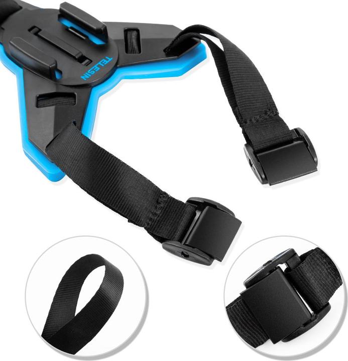 Productafbeelding Telesin Motorfietshelm kin + J-haak bevestiging voor sportcamera's (GP-HBM-MT7)