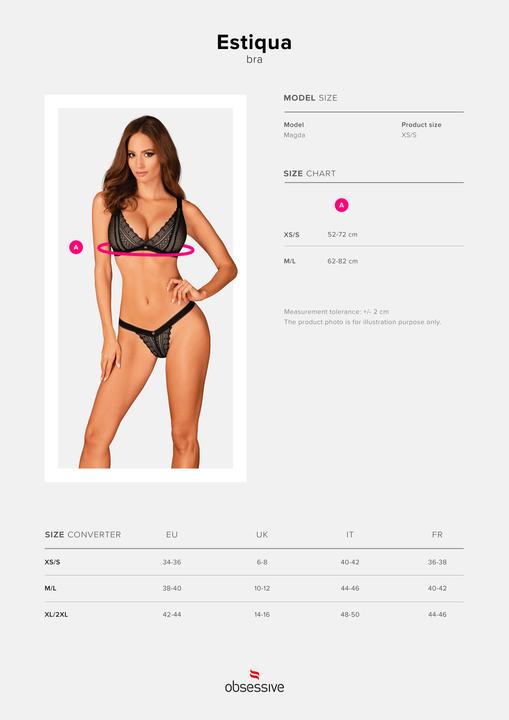 Actual product image Obsessive Estiqua Bra - Black (S)