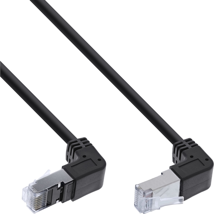 Actual product image InLine Patch cable angled top/bottom (S/FTP, CAT6, 0.15 m)