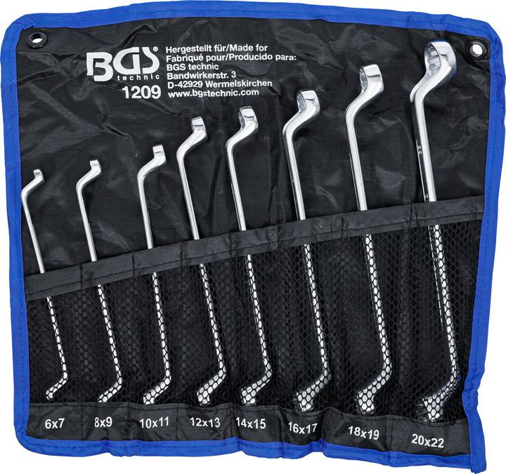 Actual product image BGS Double Ring Spanner Set offset 6 x 7 - 20 x 22 mm 8 pcs.