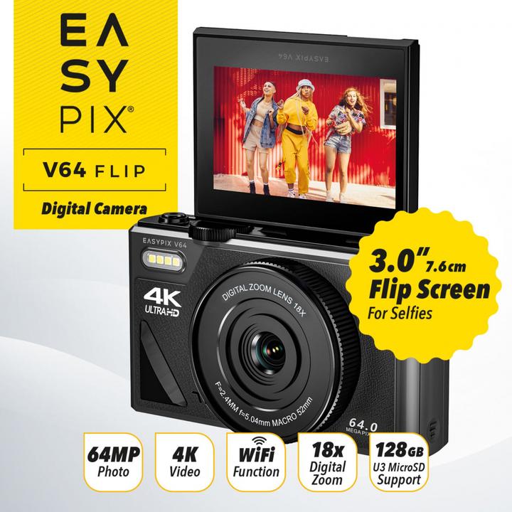 Actual product image Easypix V64 Flip (2 mm, 13 Mpx)