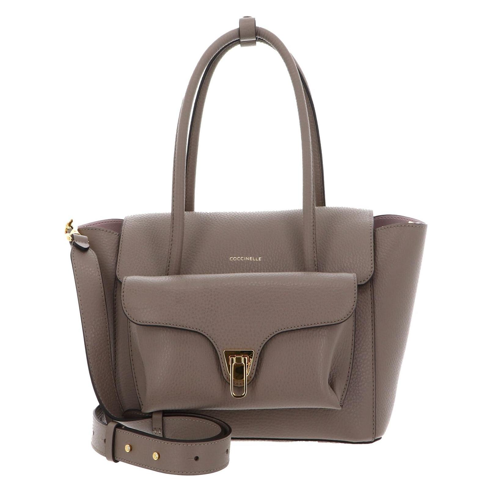 Coccinelle, Damen, Handtasche, Double Beat Grained Leather Handbag, Braun