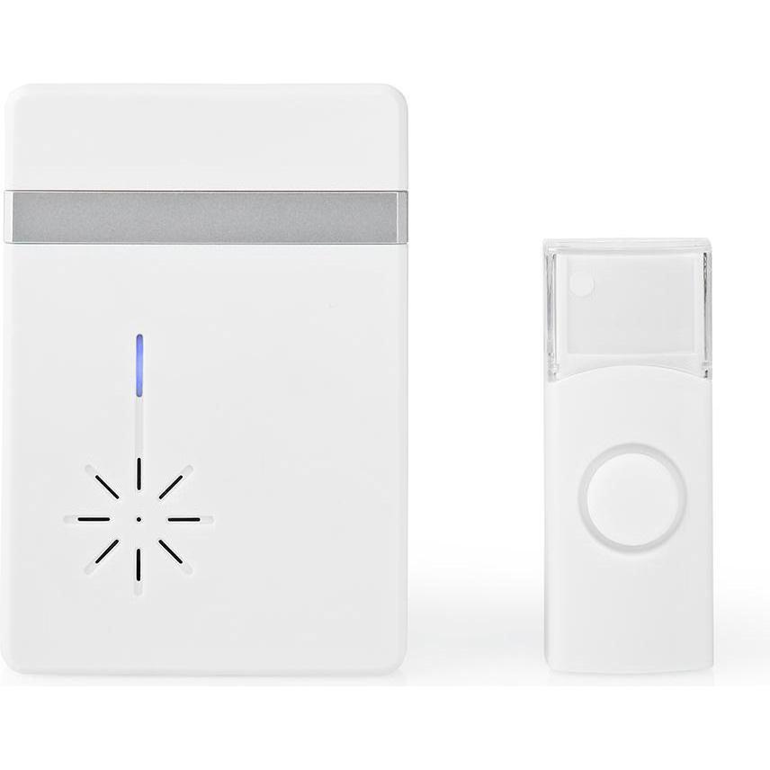 Nedis, Klingel + Türsprechanlage, Wireless Doorbell Set Battery Powered 3 V DC 1x CR2032 Volume: 80 dB Signal Range: 300...