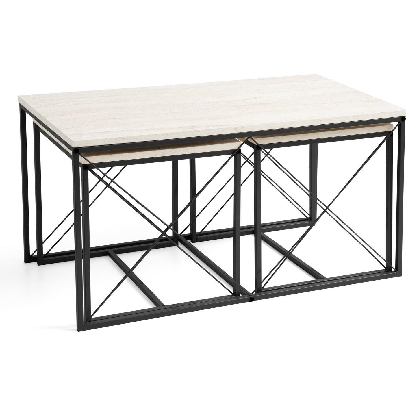 Hanah Home, Couchtisch + Beistelltisch, Defne (100 x 52 x 50 cm)