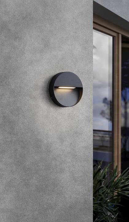 Actual product image EGLO 900888 MARUGGIO LED outdoor wall/ceiling light 4.8W Ø150mm Black Controllable light colour IP65 (520 lm, IP65)