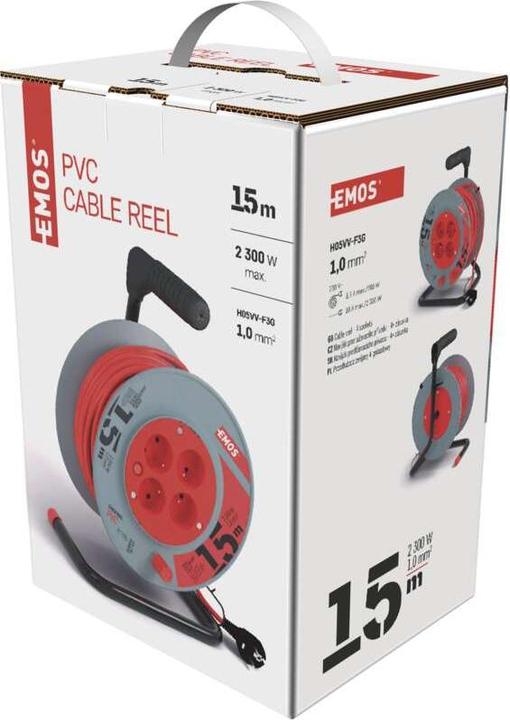 Actual product image Emos Extension Cable Reel with 4 Grounds 15m (P194151) (15 m, 1 mm²)