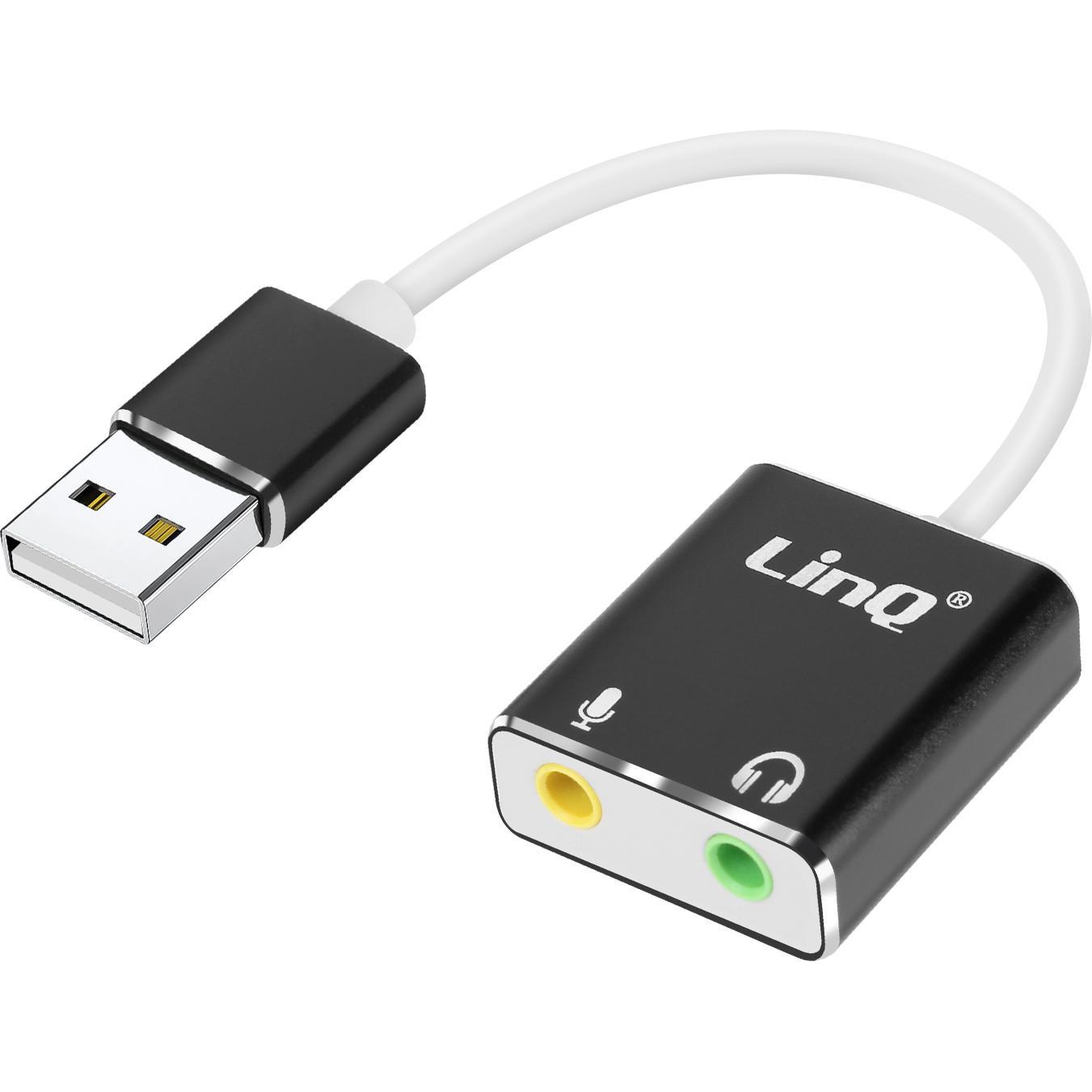 LinQ U3060 Audioadapter (USB 2.0), Soundkarte, Schwarz