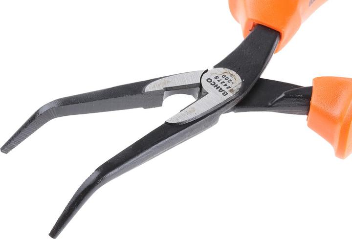 Produktbild Bahco ERGO Flachrundzangen mit isolierten Zwei-Komponenten-Griffen und um 45° abgewinkelter Spitze, phos (200 mm)