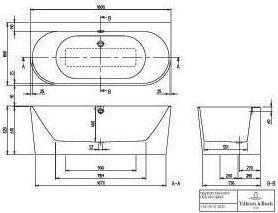 Produktbild Villeroy & Boch V&B Rückwandbadewanne OBERON 2.0 m Schürze in Wannenfarbe 1800x800mm we (180 cm, 80 cm)