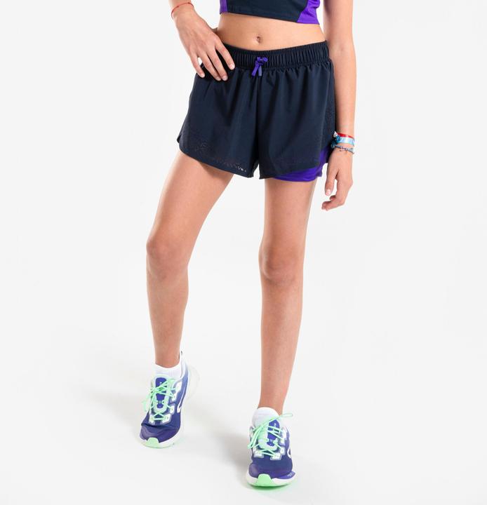 Actual product image Kiprun Laufshorts Mädchen atmungsaktiv - Dry+ 900 dunkelblau/lila