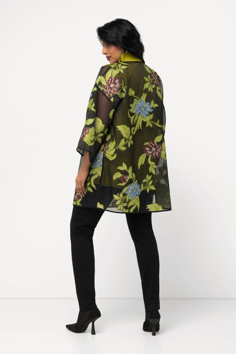 Actual product image Ulla Popken Floral Open Shape Chiffon Jacket (50, 52)