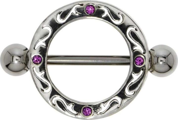 Produktbild Bijouteria Brustpiercing (Chirurgenstahl 316L, Kristall, Silber 925)