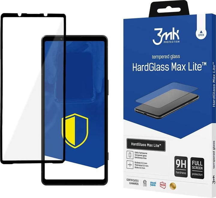 Produktbild 3MK HardGlass Max Lite Sony Xperia 5 V czarny/black, Fullscreen Glass Lite (1 Stück, Sony Xperia 5 V)