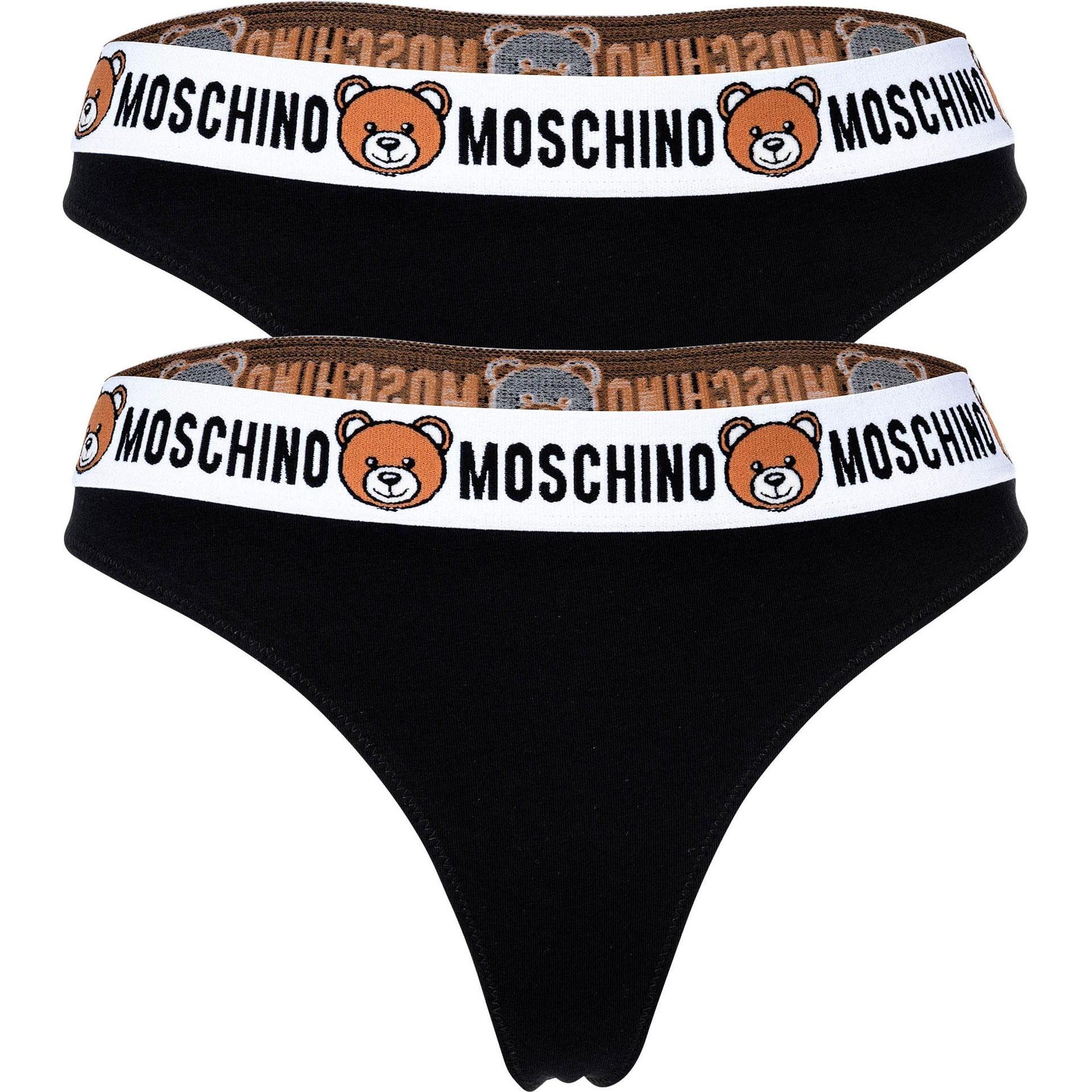 Moschino, Damen, Unterhosen, String Casual Bequem sitzend, Schwarz, (M, 2er Pack)