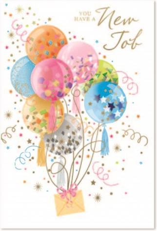 Produktbild Simon Elvin Ballons Grusskarte You Have A New Job 6erPack Karton (6 Stk.)