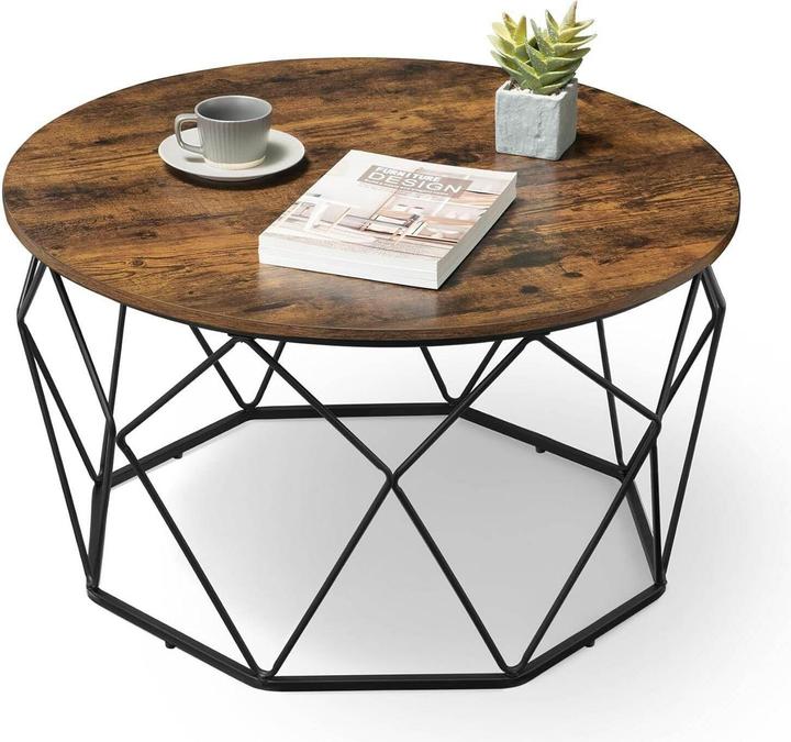 Image du produit Vasagle Couchtisch 80 x 45 cm, Schwarz/Braun (80 x 80 x 45 cm)