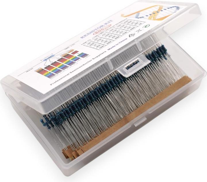 Produktbild Purecrea Widerstand Set 600 Stk. Assortiert 1/4W 1% Genauigkeit mit Aufbewahrungsbox