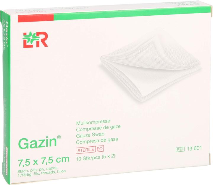Actual product image Gazin Mullkompressen 7.5x7.5cm 8-fach 17fädig