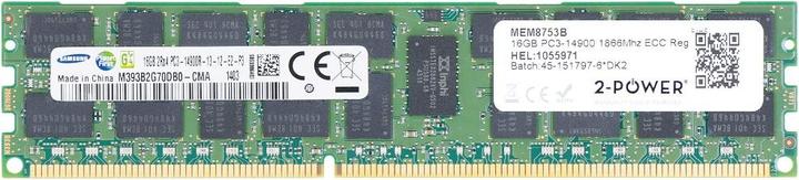 Immagine prodotto 2-Power 16GB DDR3 1866MHz ECC Reg RDIMM (1 x 16GB, 1866 MHz, DDR3-RAM, DIMM)