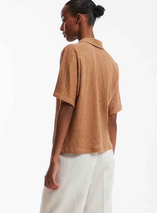 Actual product image La Redoute Collections Kurzärmeliges Poloshirt aus Leinen (XXL)