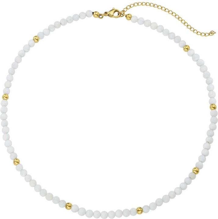 Bijouteria Steinkette (Edelstahl, Jade, PVD Beschichtung (goldfarbig), 45 cm)