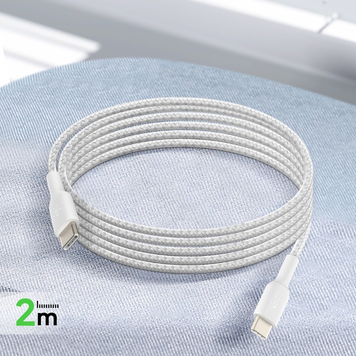 Actual product image Belkin USB-C to USB-C Braided PVC 2m Twin Pack (2 m, USB 2.0)