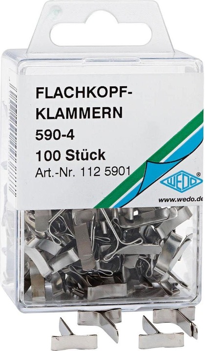 Produktbild Wedo Flachkopfklammer vernickelt (100 x)