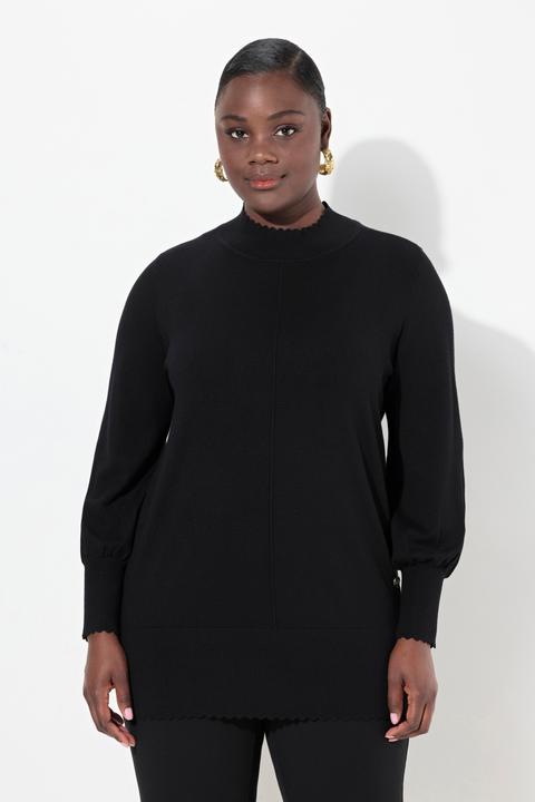 Produktbild Ulla Popken Pullover, Muschelsaum, Stehkragen, Langarm (56)