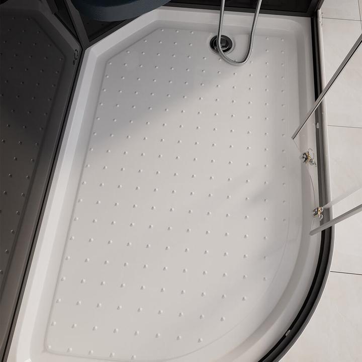 Produktbild Home Deluxe Dampfdusche mit Wasserfall Dampfsauna MANTA BLACK XL, 120x80x220cm - Links