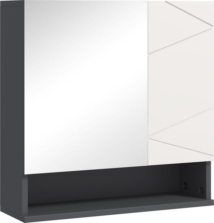 Kleankin Spiegelschrank Spanplatte, Glas Grau (55 x 17 x 55 cm)