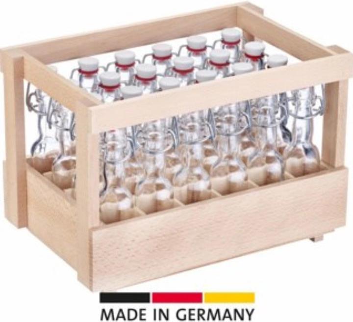 Produktbild Westmark 24 Mini-Bügelverschlussflasche rund, 40 ml, im Holzdisplay