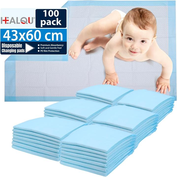 Actual product image Healqu 100 Stück Einweg-Wickelunterlagen 43x60cm (43 x 60 cm)