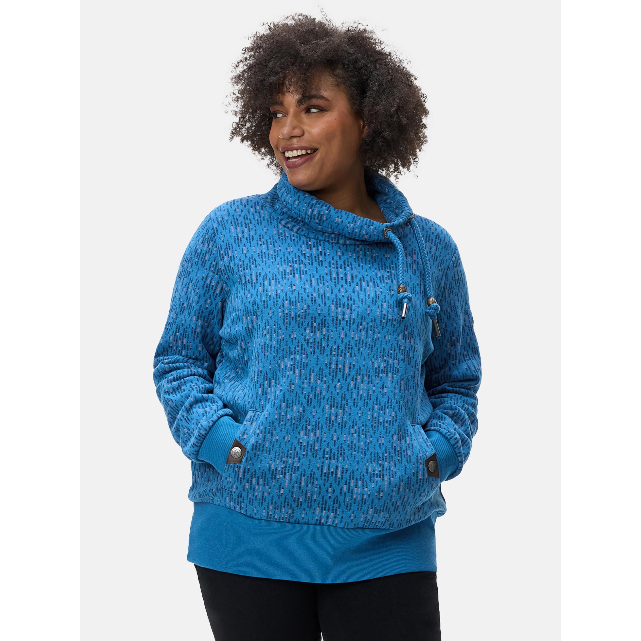 Ragwear, Damen, Pullover, Rylie Print Plus, Blau, (44)