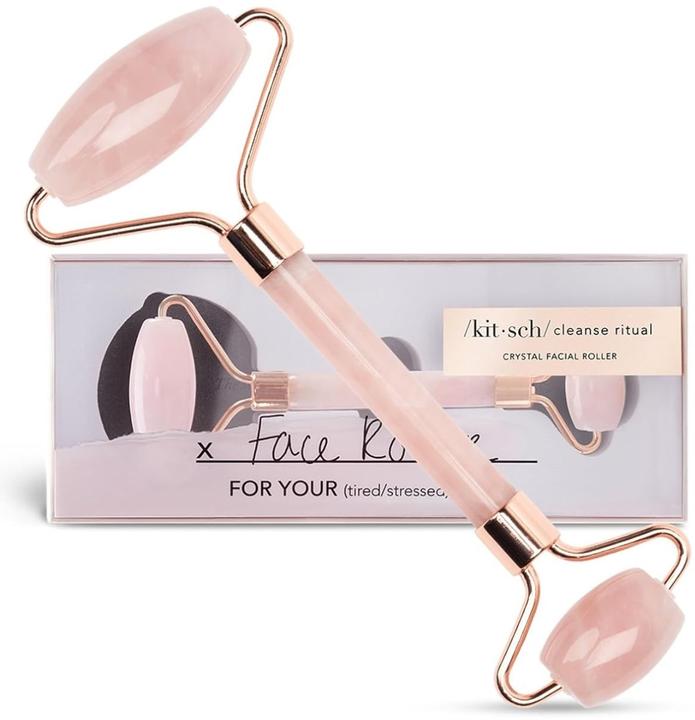 Actual product image Kitsch Face roller rose quartz
