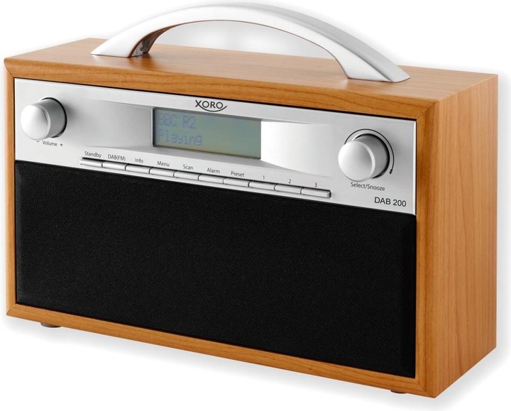 Actual product image Xoro DAB 200 Portable Digital Black - Grey - Wooden Radio (FM, DAB+)