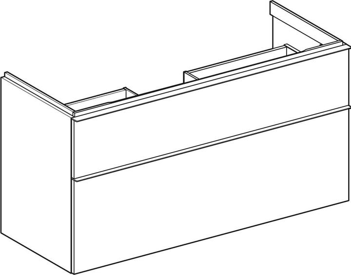 Produktbild Geberit iCon wastafelonderkast 118.4x61.5x47.6cm 2 lades met softclose Spaanplaat Noten (118.5 x 47.5 x 61.5 cm)