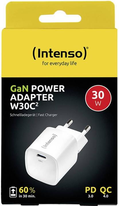 Actual product image Intenso Power Adapter W30C² GaN White 1x USB-C 30W (30 W)